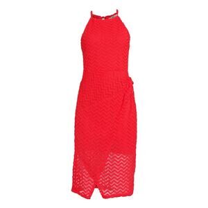 Madden NYC Chic Red Midi Dress with Timeless Appeal